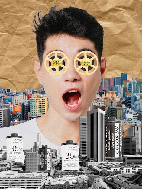 A collage of famous movie scenes with a superimposed copyright symbol, representing the intellectual property at stake in the film industry.