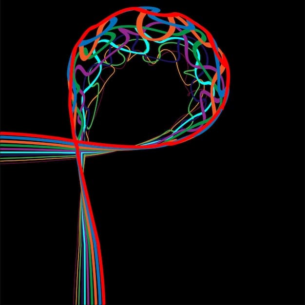 An abstract representation of a digital brain intertwined with film strips, symbolizing the intersection of artificial intelligence and the film industry. The image is colorful and futuristic, highlighting the innovative yet complex nature of this relationship.