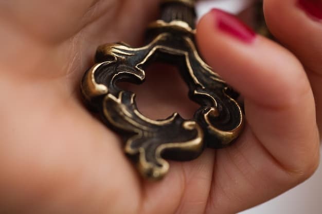 A close-up shot of a woman's hand holding a vintage key with an ornate design. The background is blurred, suggesting an old, dimly lit hotel hallway. The focus is on the key, symbolizing mystery and unlocking the past.