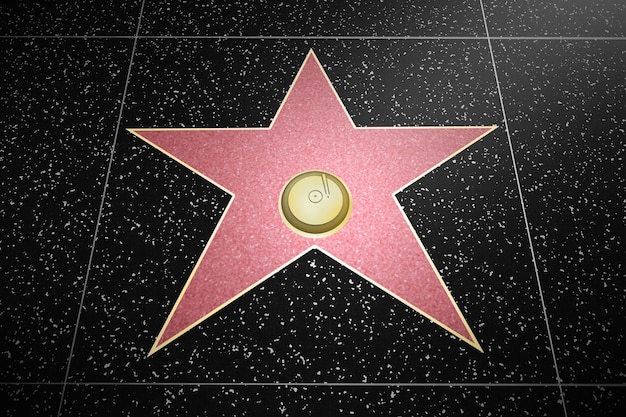 A conceptual image showing a Hollywood Walk of Fame star being partially obscured by shadows, with Meghan and Harry's names faintly visible. This symbolizes the uncertainty and challenges they face in establishing their lasting legacy in Hollywood.