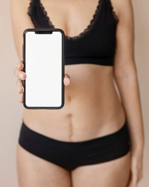 Screenshot mockup of Rihanna's instagram with close-up on her stomach area.