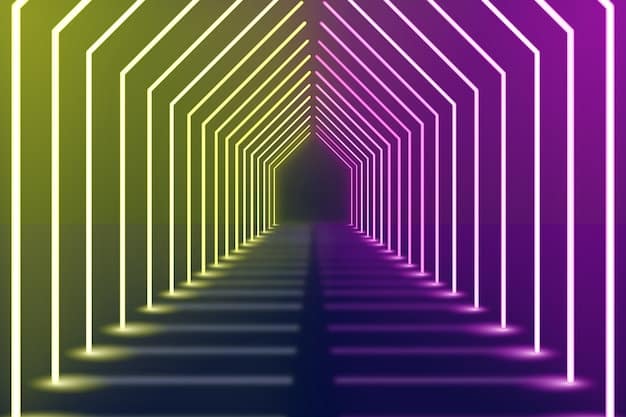 A digital illustration depicts two diverging paths, one brightly lit and leading to a stage, the other calm and serene leading to a quiet suburban home. This illustrates the different paths chosen by Ariana Grande and Dalton Gomez.