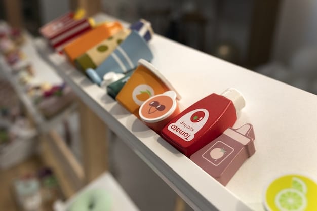 A close-up shot of a shelf filled with various Goop products, with a blurred background of a high-end store. Focus on the labels and unique packaging of the products.