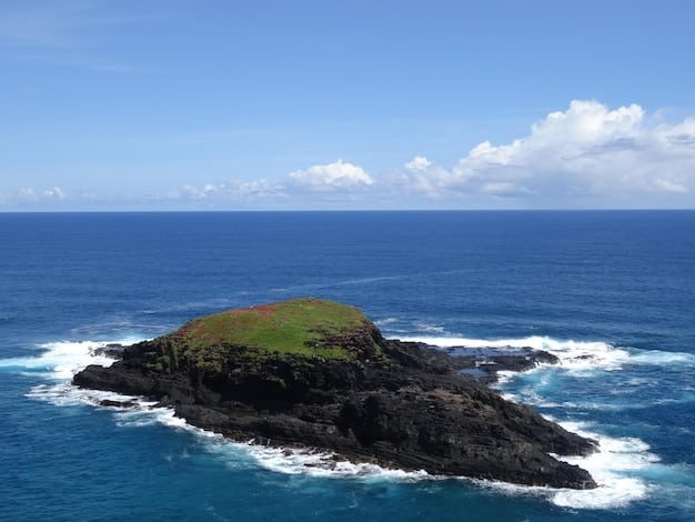Seopjikoji coastline in Jeju Island, with dramatic cliffs and clear blue waters, showcasing the island's natural beauty.
