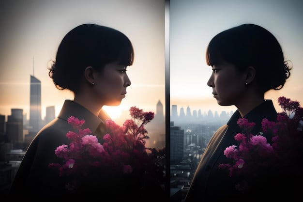 A split image comparing a scene from a popular K-drama on one side, filled with emotional intensity, with the corresponding soundtrack album cover on the other. The visual should highlight how the music complements and enhances the drama's emotional narrative.